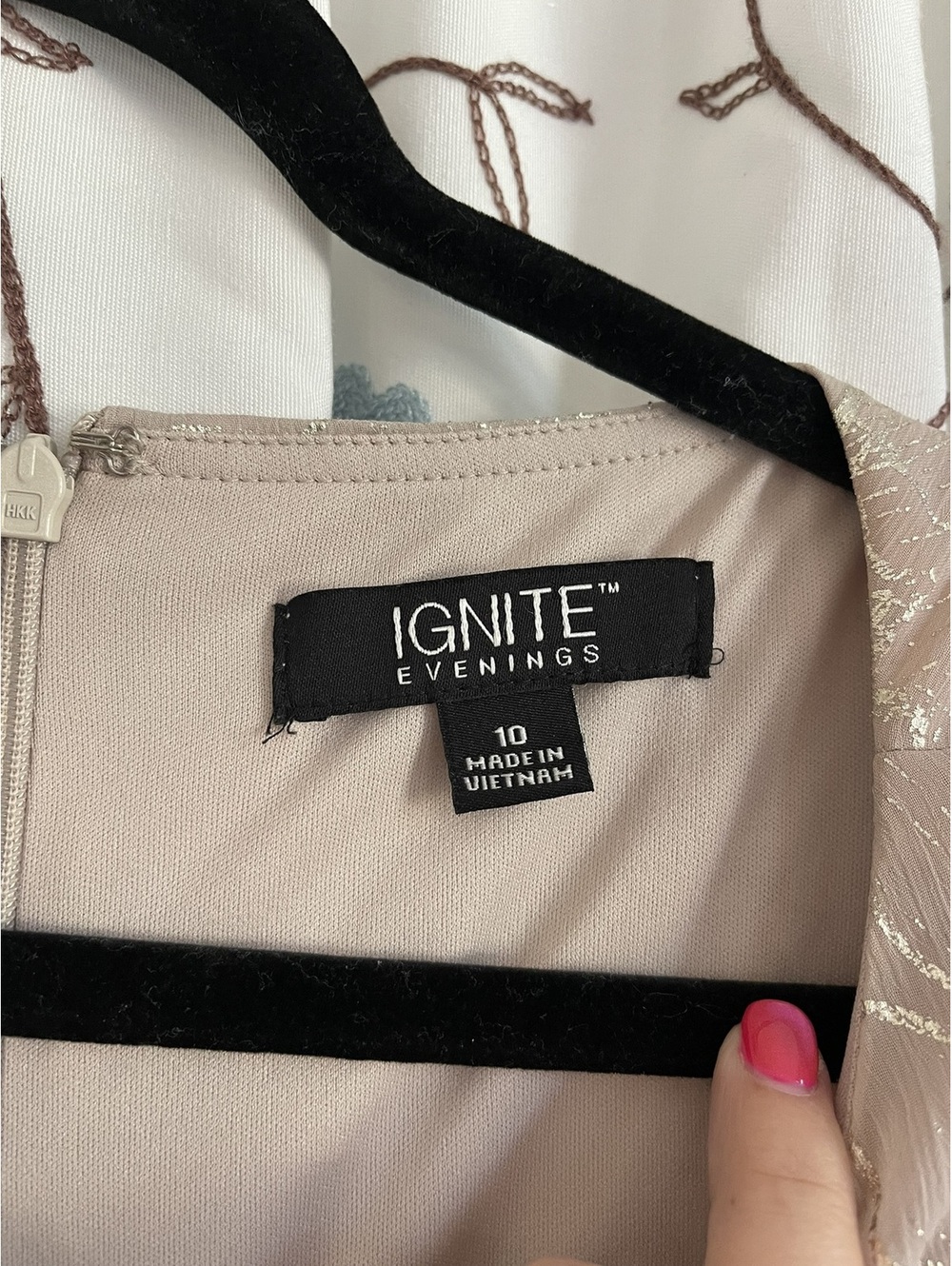Ignite Evenings | 10 | Champagne Metallic Floral Dress - Picture 3 of 11